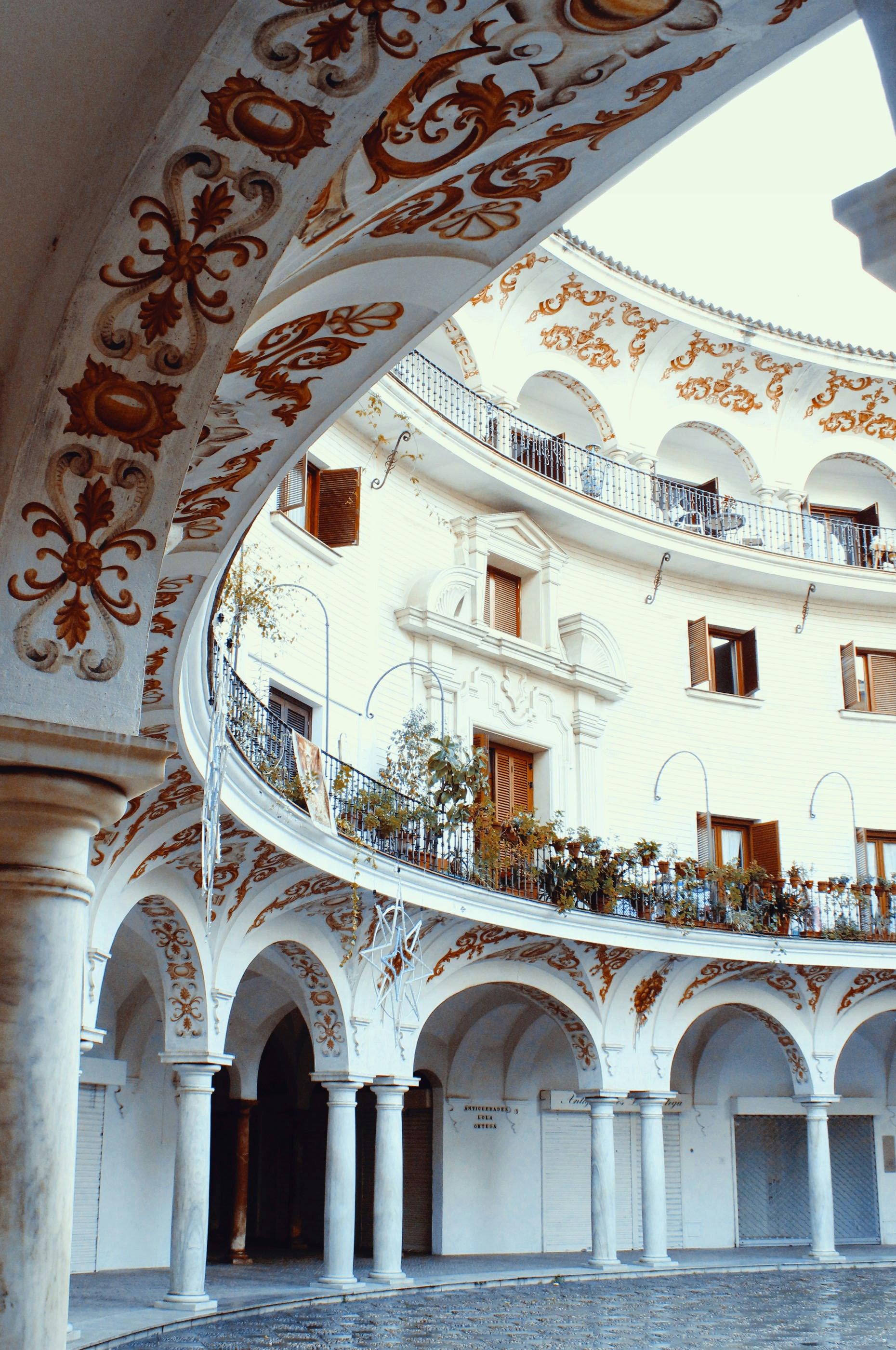 a building with a large balcony